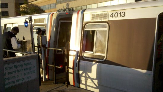 And now you can see that Breda 4013 was coupled to CAF 5000, and that we also slightly overshot the platform.