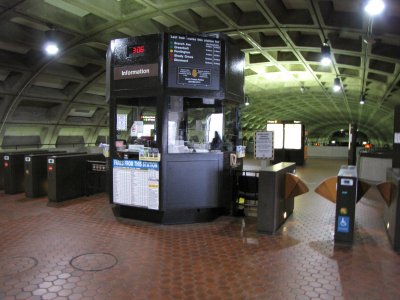 Gallery Place kiosk, west mezzanine.