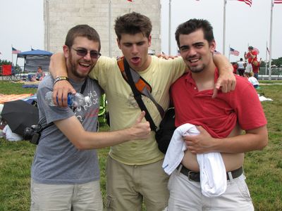 Jon, Jory, and Riley pose in front of the Washington Monument. I don't know why Jory is making that face...