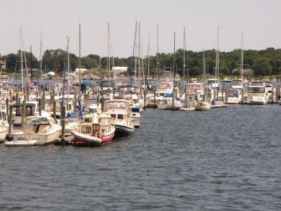 Boats on the water in eastern Connecticut