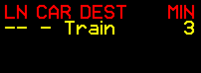 PIDS showing a train that the system is unable to identify