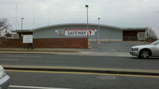 The board-up on Safeway in Wheaton, seen here on January 25, 2011