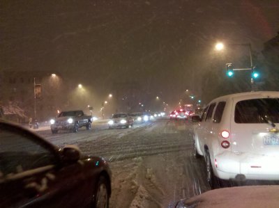 Approximately same location, facing more north. The Mt. Pleasant neighborhood is on the left side of the photo, behind the pickup truck.