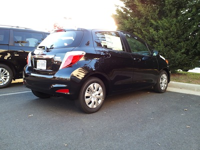 The Toyota Yaris that I test drove