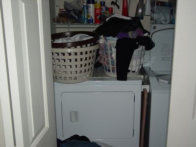 And then this is the laundry room. Maybe I was testing how well the autofocus worked? Big Mavica used a crosshatch pattern with a laser for low-light focusing, and so apparently I was testing that, since this was apparently taken with the lights off and using flash. Still, weird.