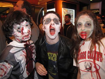  I loved the makeup and blood job on these three, especially the two boys' makeup jobs with the skin-falling-off effect.