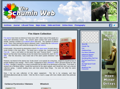 Fire Alarm Collection main page in Odds and Ends