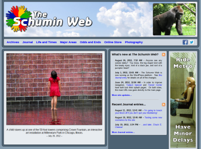 Main Page with horizontal photo feature