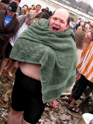 And then after I came out, Davette wrapped my towel around me.