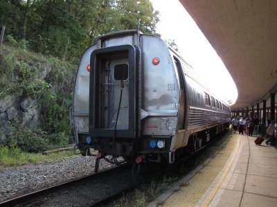 The last Amfleet coach on our train, at Staunton.