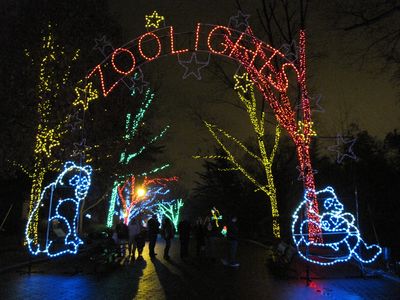  Entrance to ZooLights display slightly back from the street.  This is visible in the photo above, in the background.