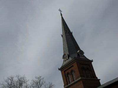 Steeple of St. Anne's Episcopal Church.