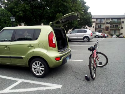 Filling up the bike tires with Soul power.