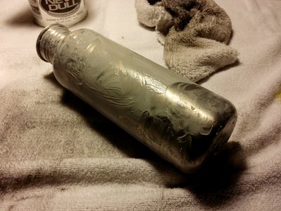 The bottle, covered with the Mothers polish.  I would use both polishes to complete the process.