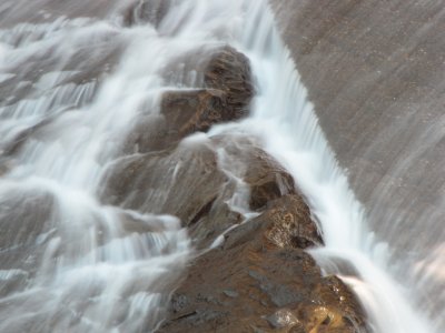 Rocks at the bottom of the dam