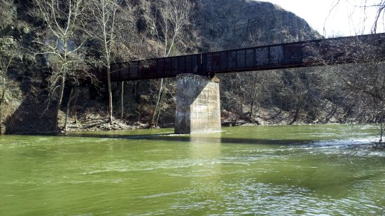 The railroad bridge.  West Virginia is to the left.