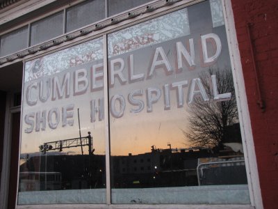 Cumberland Shoe Hospital at sunset