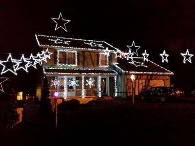 Light show on Red Hill Way in Ellicott City