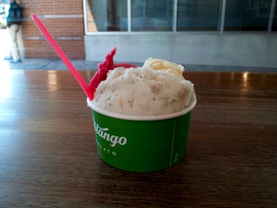 A snack at Pitango Gelato in Logan Circle.  I got three flavors: mojito, passion fruit, and pomegranate.