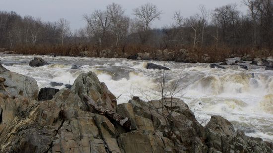 Great Falls in winter, from the Virginia side