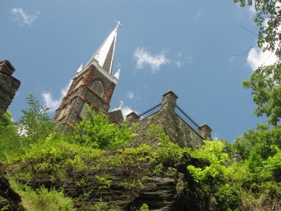 View of St. Peter's Roman Catholic Church from the stairs