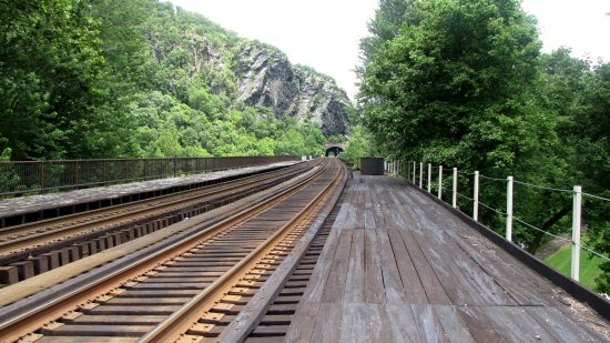The tracks and tunnel as viewed from the eastbound (towards DC) platform.