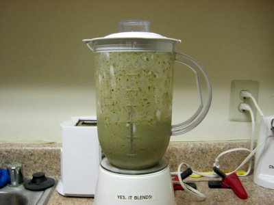 All blended!  And yes, my blender says, "YES, IT BLENDS!" on the front of it.