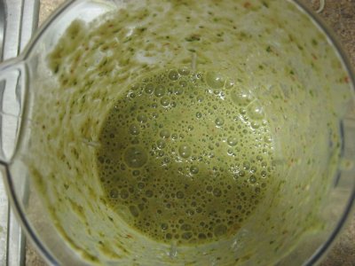 My kale concoction, from overhead