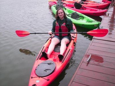 Melissa in her kayak