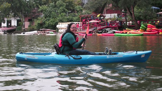 Doreen paddles her kayak