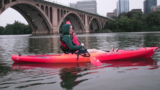 Melissa paddles her kayak