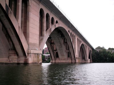 Downstream from the bridge, facing DC.