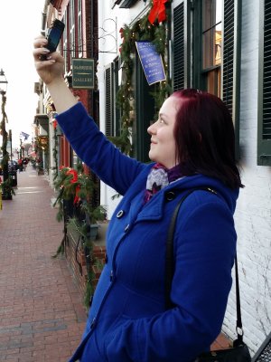 Taking a photo of the Maryland State House dome.