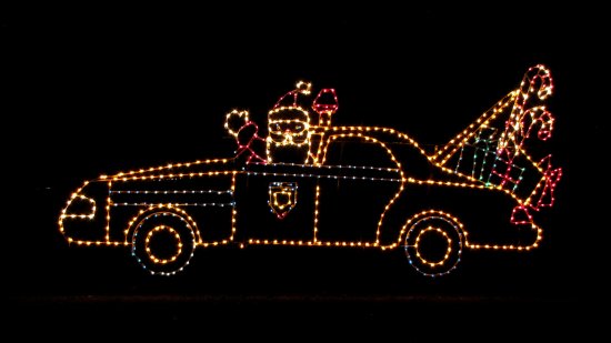 Santa drives a Maryland State Police Crown Victoria loaded with all sorts of Christmas cheer in the trunk.