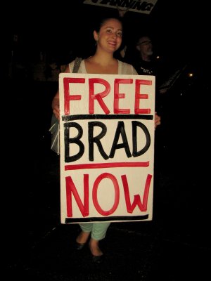 Elissar with her protest sign