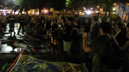 The assembled crowd in Dupont Circle