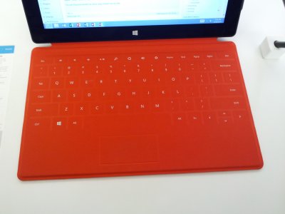 The tablet keyboard.  Flat as a pancake.