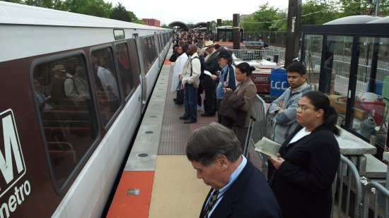 Waiting on the platform at Takoma.