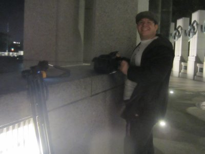 Putting the camera away at the World War II Memorial