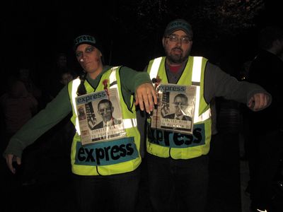 Zombie Express hawkers.  This was a real hoot, as they not only did the vest, but they also dummied up the cover of an Express issue.