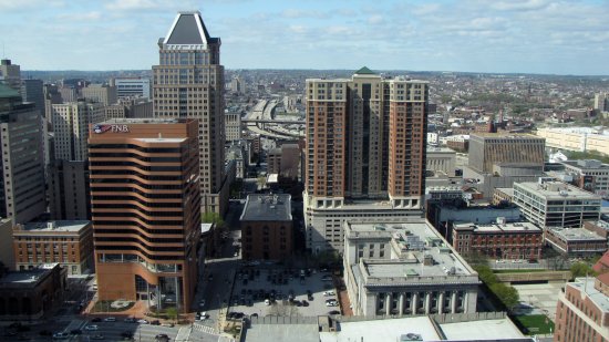View from the Baltimore World Trade Center, facing north.