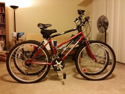 My new bike in back, and my sister's old bike in front