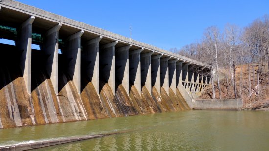 Brighton Dam.  I am standing on the Montgomery County side.  The land visible in the background is in Howard County.