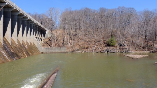 The Patuxent River, immediately downstream from the dam.