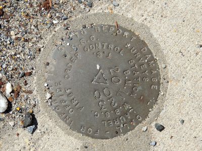 Benchmark on the west side of the dam.