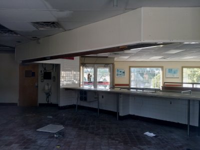 The other side of the ordering area, viewed through the drive through window.