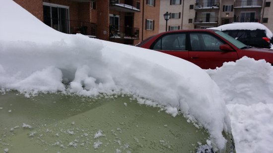 I got this much snow between 5 AM and when the snow stopped.  I guesstimate that this is about five more inches.