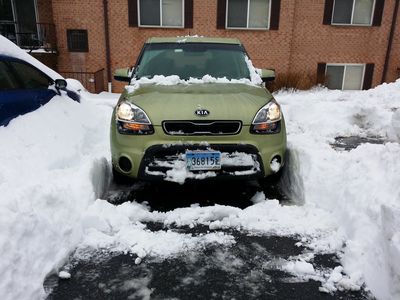 Digging the Soul out after her first big snowstorm, February 2014.