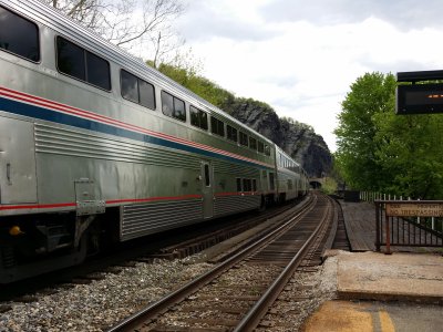 The eastbound Capitol Limited, on the opposite track from normal.