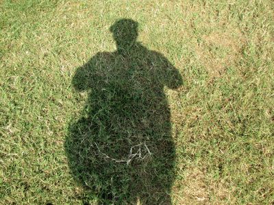 My own shadow, as I was approaching the monument for the second pass close by.